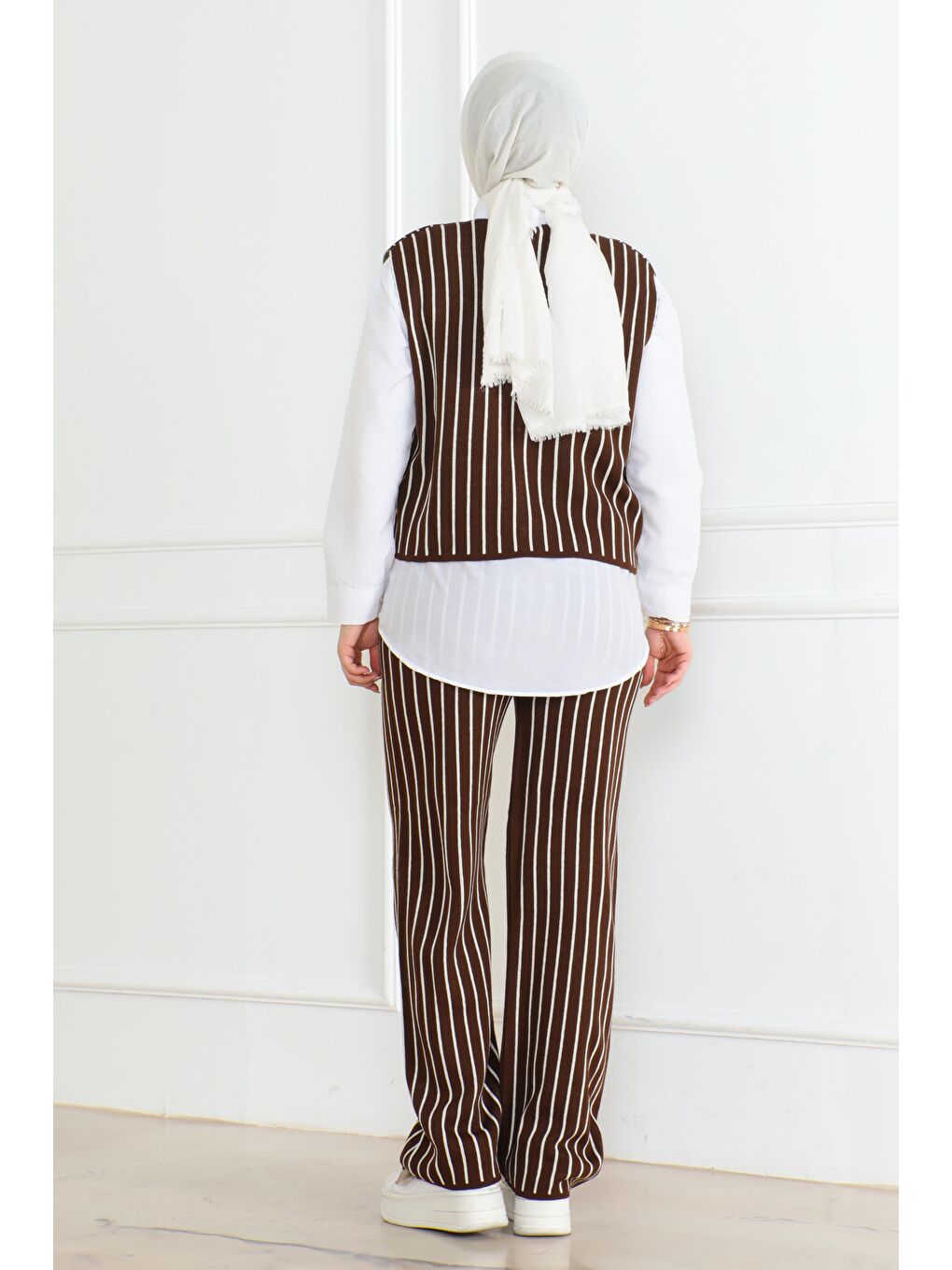 Kahverengi Üçlü Triko Takım Kahve - 26612-4