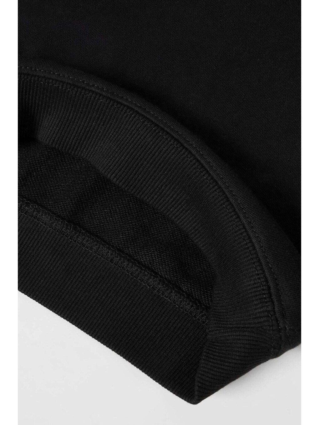 Unisex Siyah Basic Baskılı 3 İplik Kumaş Eşofman Altüst Takım-2