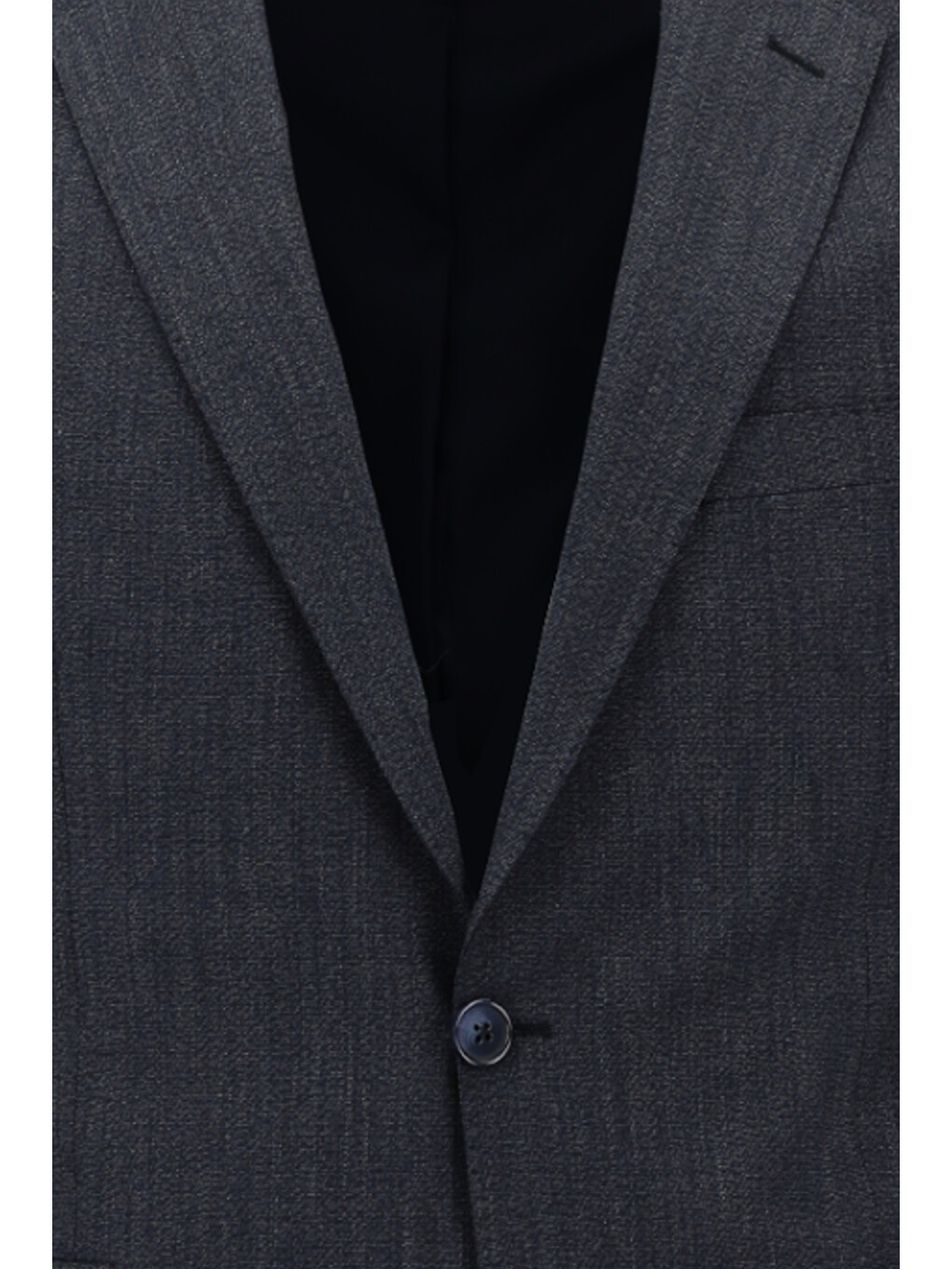 Lacivert Slim Fit Dar Kesim Beli Lastikli İpli Desenli Takım Elbise-3