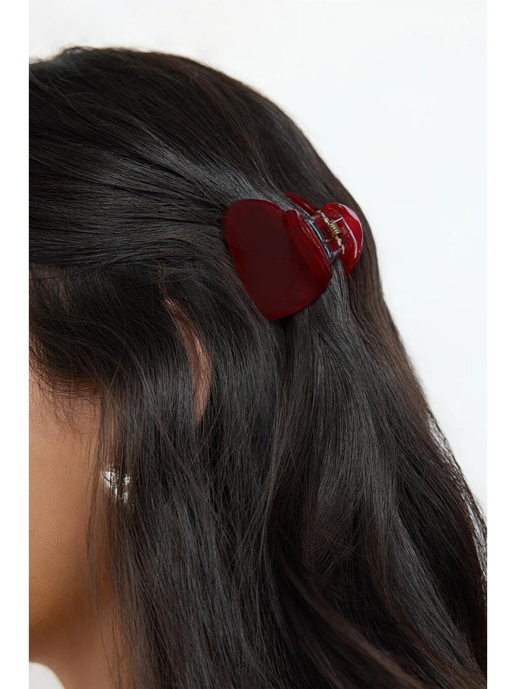 Bordo Kalp Model Lüks Asetat Mandal Toka-3