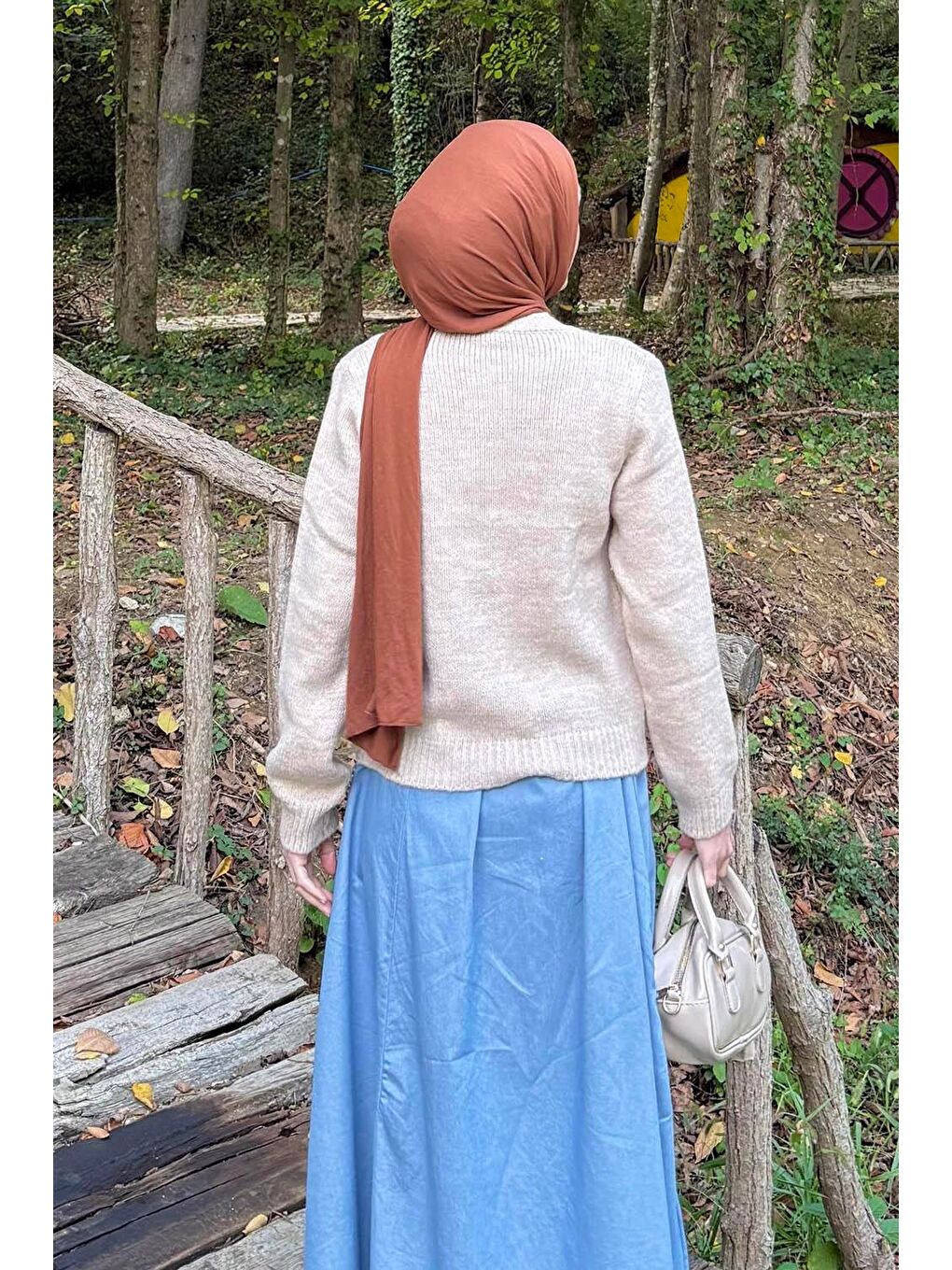 Bisiklet Yaka Kısa Hırka Bej-3