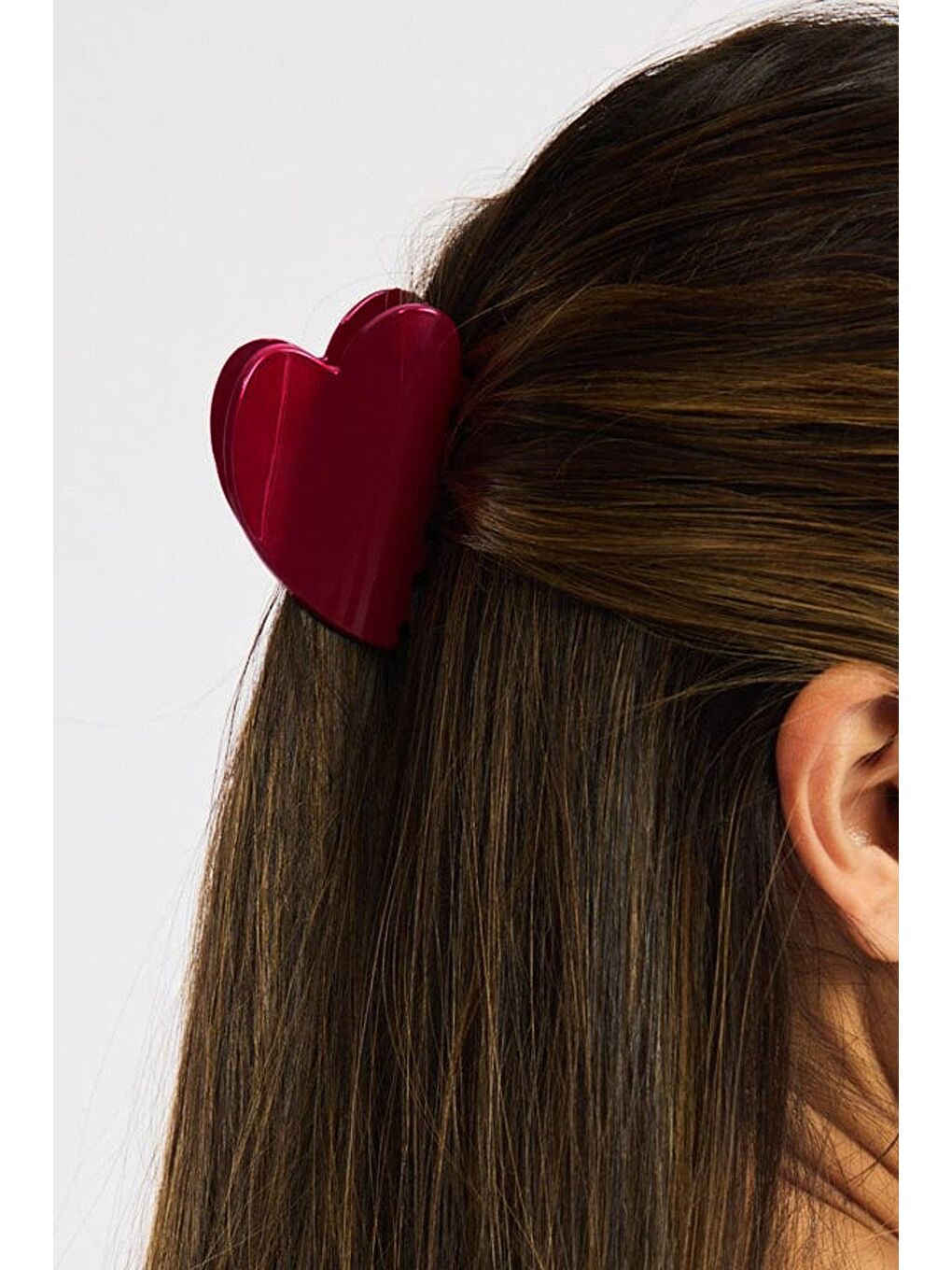 Bordo Kalp Model Lüks Asetat Mandal Toka-5