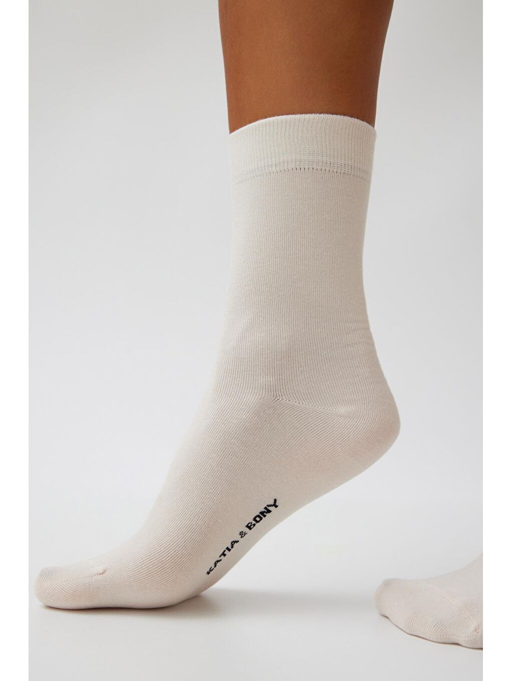 Kadın Figürlü Kedi Desenli Soket Çorap Açık Pembe-1