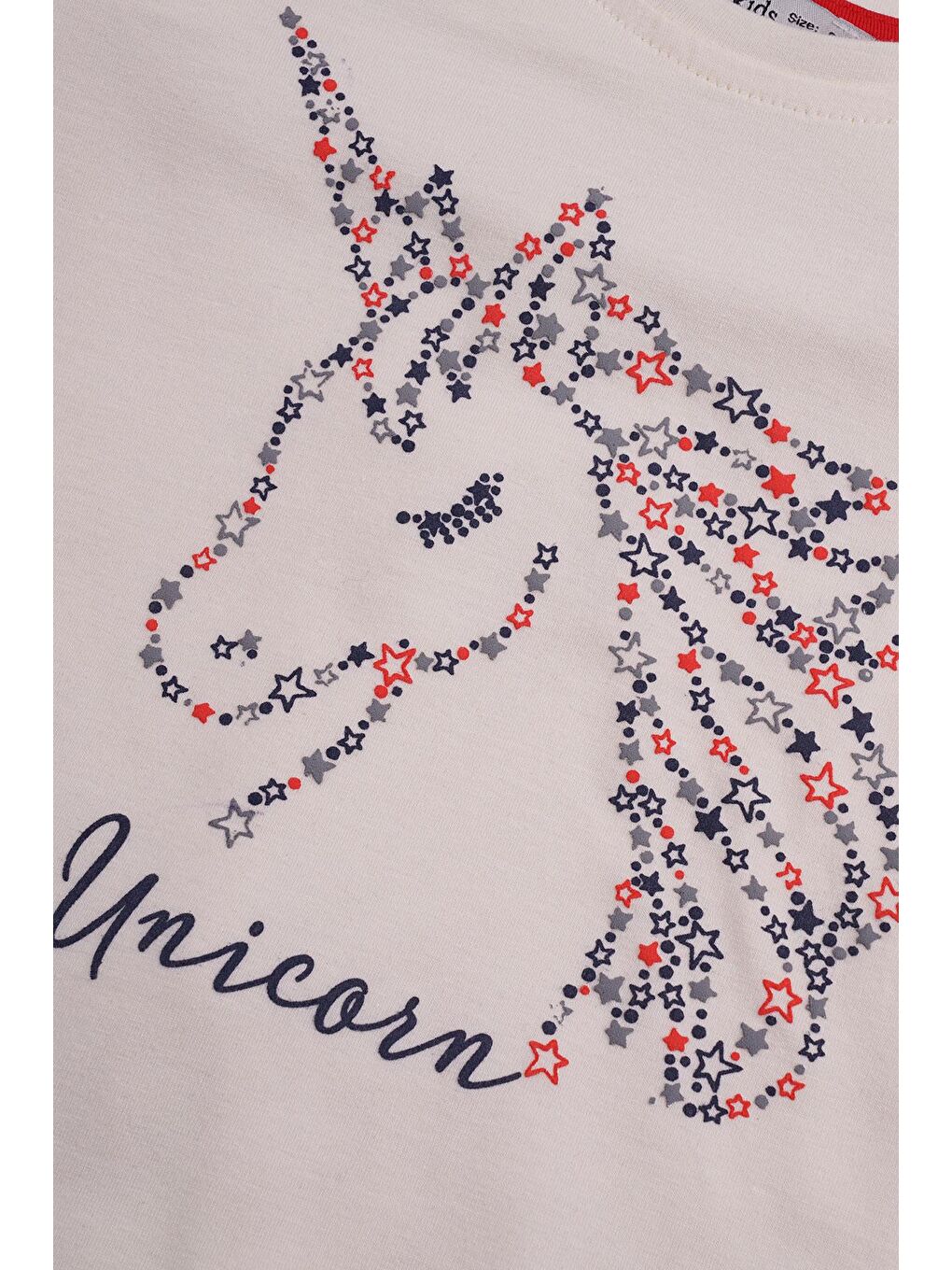 Bisiklet Yaka Yarım Kol Ekru Kırmızı Renk Kız Çocuk Taytlı Takım-3