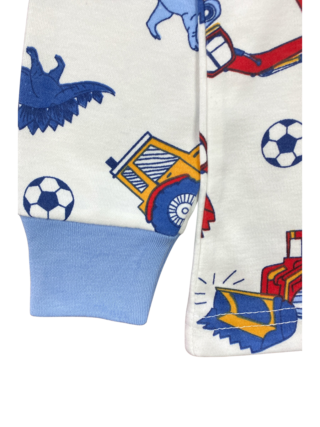 Mavi Erkek Çocuk %100 Doğal Pamuk Yüksek Kalite Uzun Kollu Manşetli Pijama Takımı-1