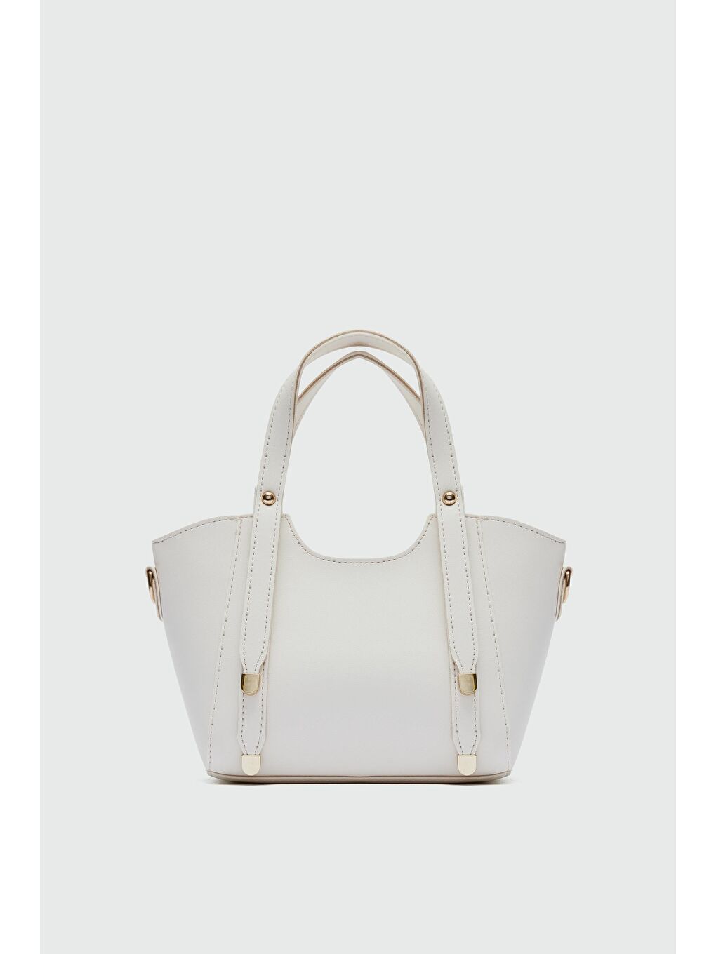 Ekru Pureline El Ve Çapraz Çanta Krem