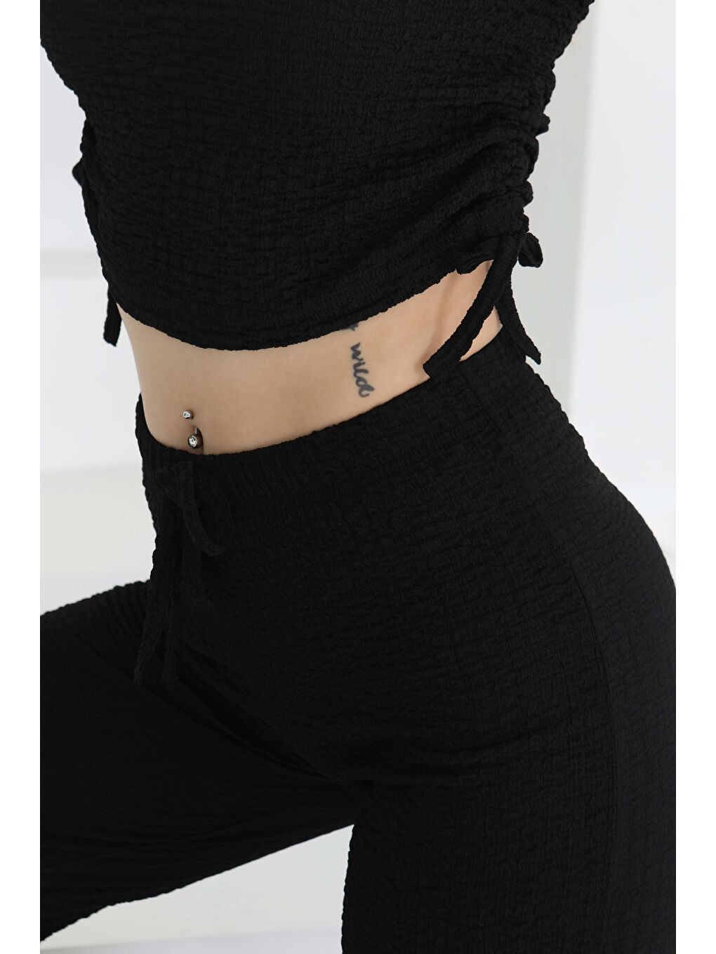 Yan Bağcıklı Takım Siyah - 27277-4