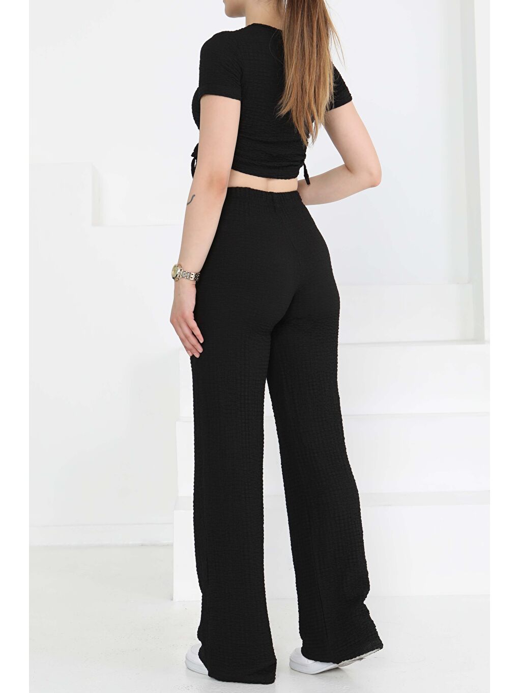 Yan Bağcıklı Takım Siyah - 27277-5