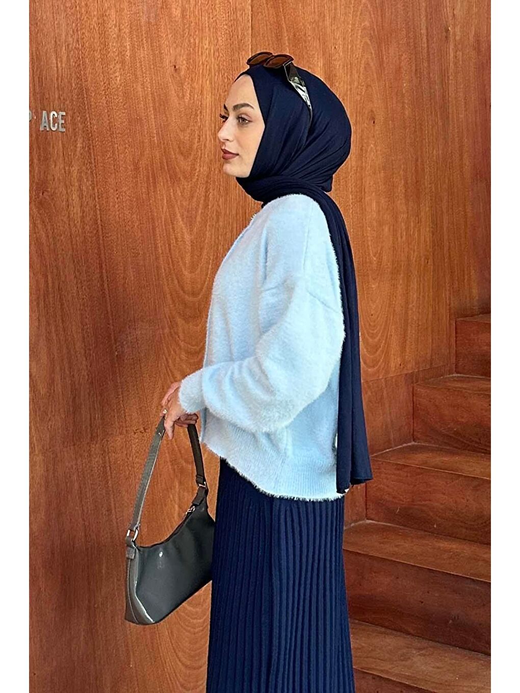 Sakallı Basic Hırka Mavi-1