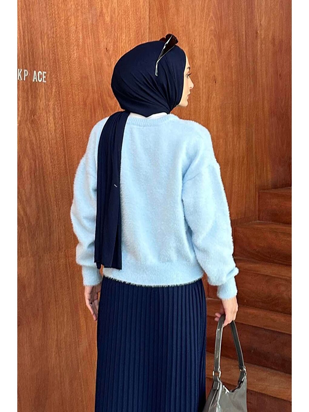 Sakallı Basic Hırka Mavi-3