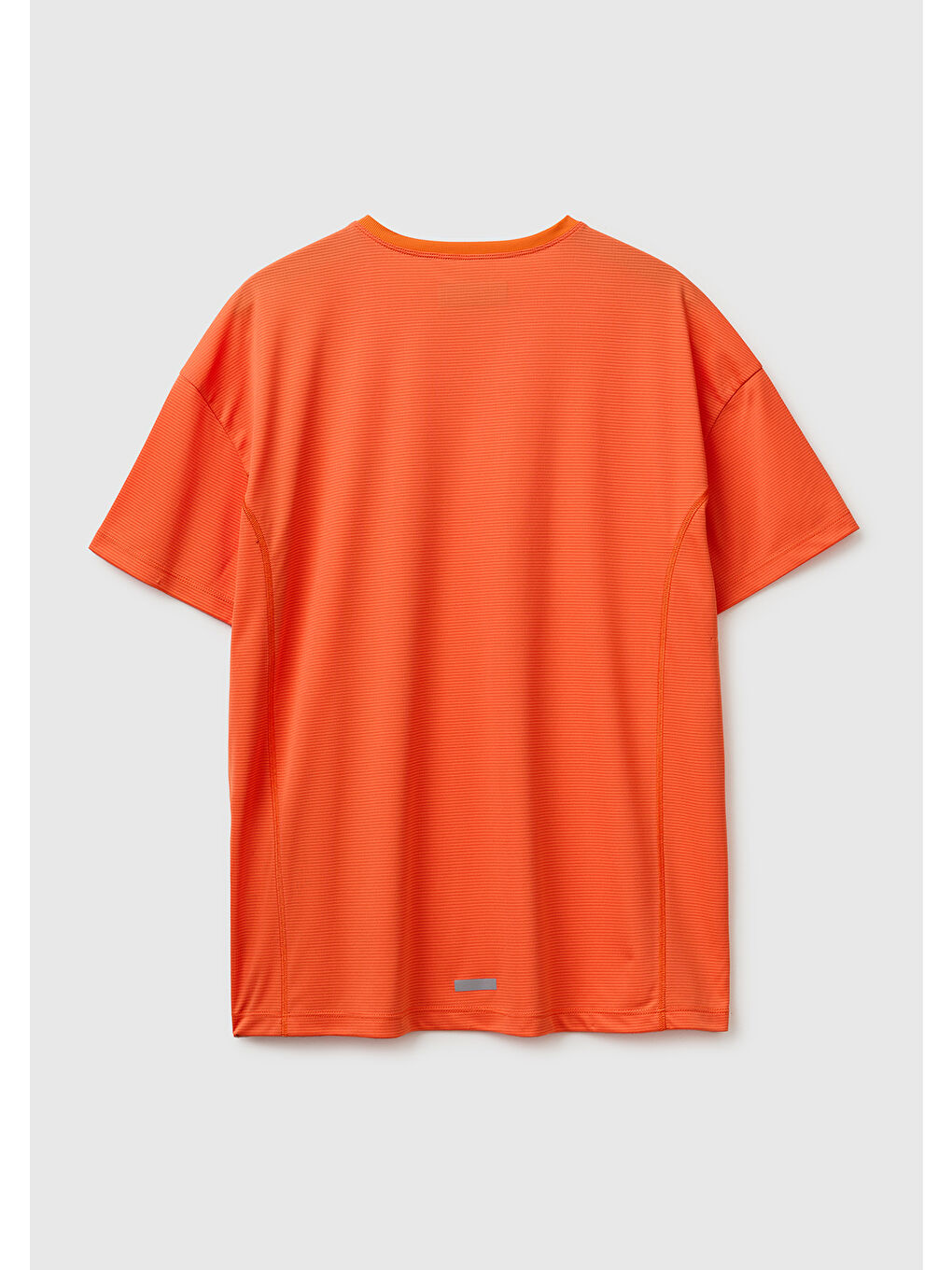 Erkek Turuncu  Reflektif Baskılı Logolu Bisiklet Yaka T-Shirt-1