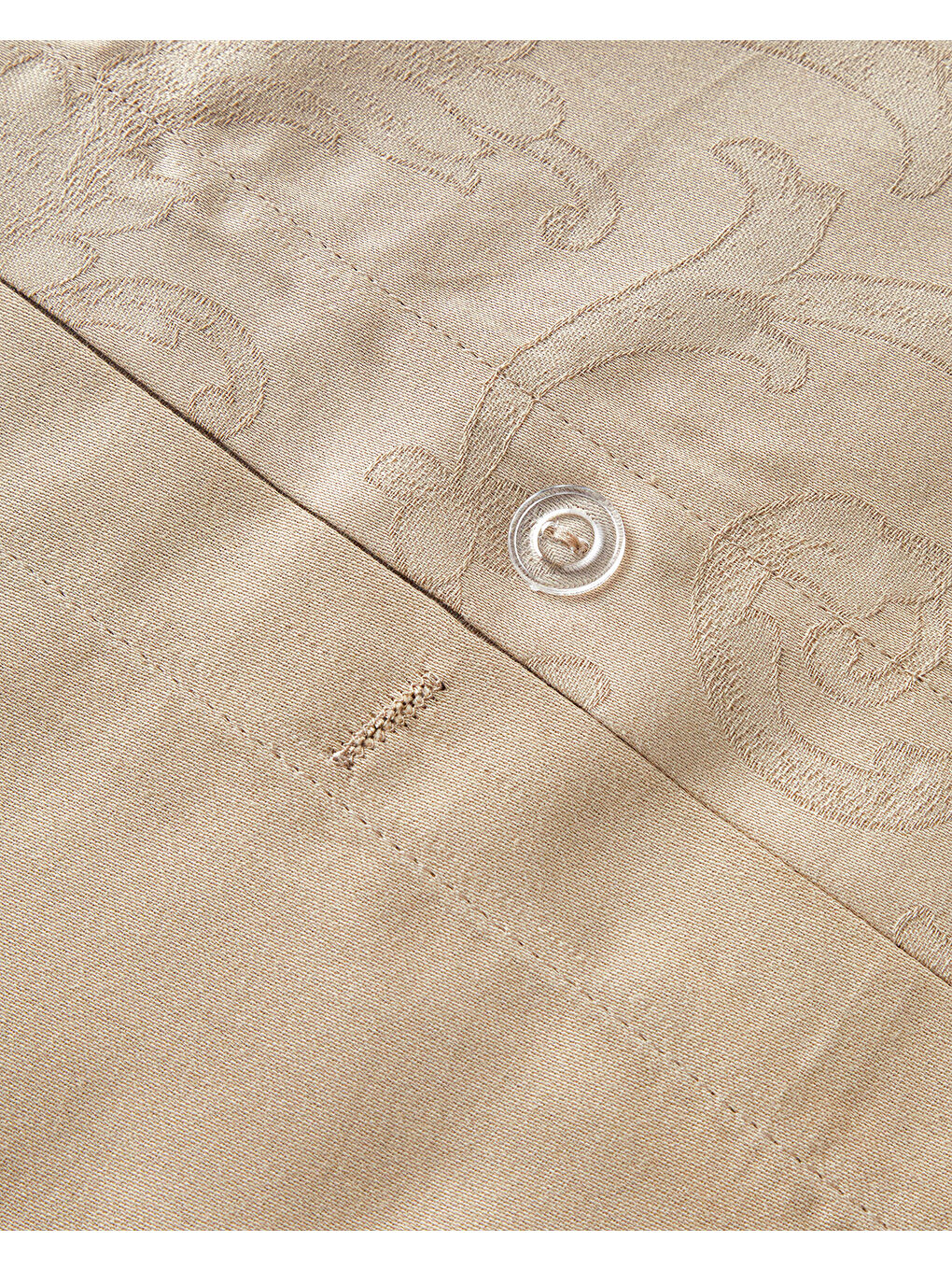 Sarı Royal Scroll Jakarlı Pamuk Saten King Size Nevresim Takımı 240x220 cm Antik Gold-6