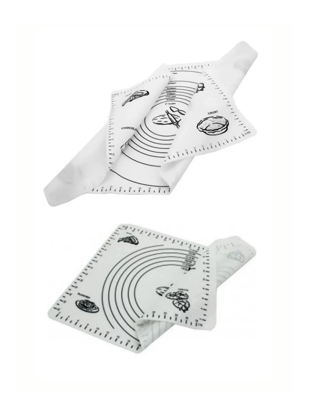 1. Sınıf Fırın Pişirme Altlığı, Beyaz Ölçülü Hamur Açma Matı 45 X 65 Cm, Bambu Saplı Silikon Merdane-2