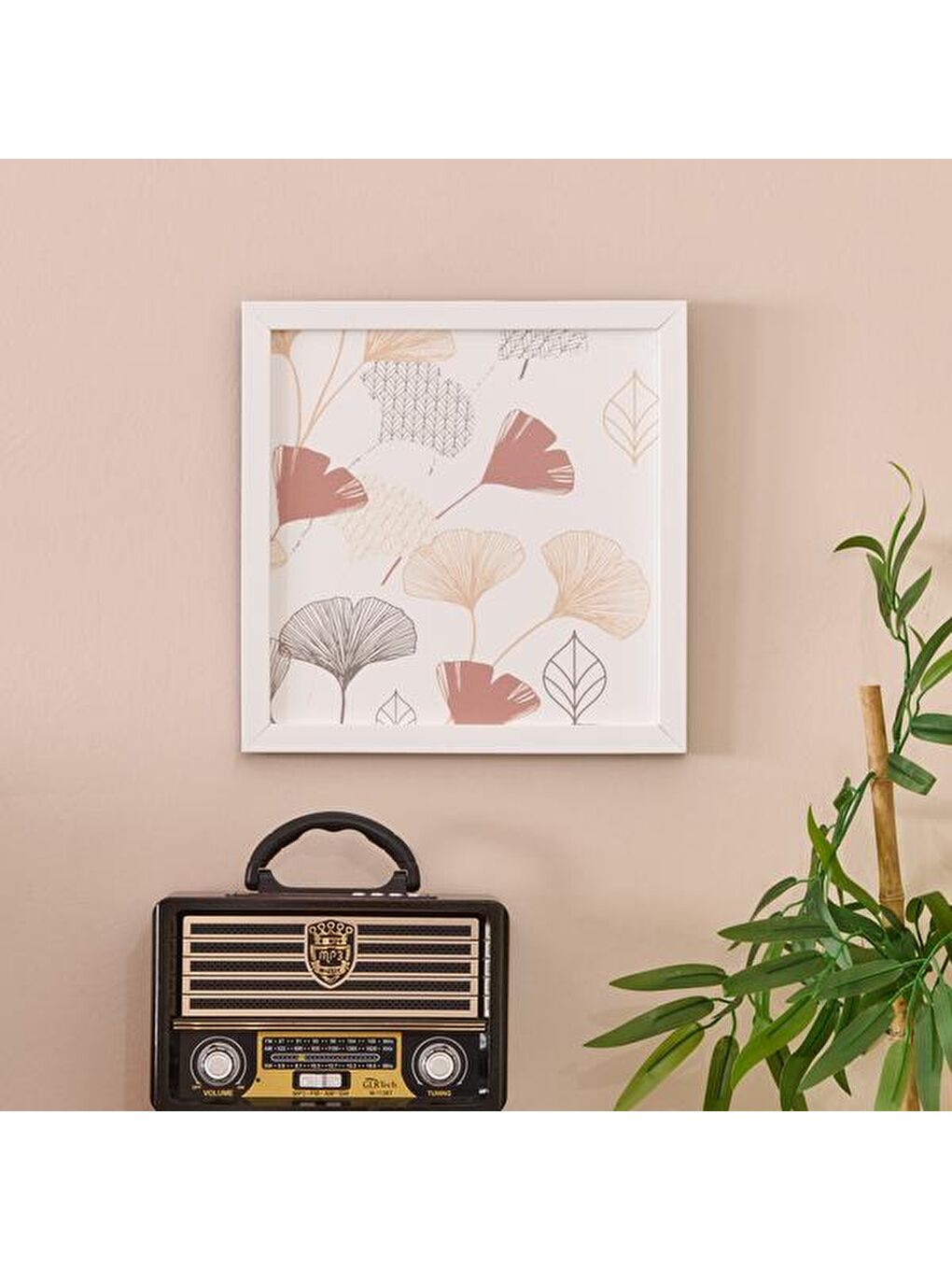 Pembe Deco Melagne Tablo - Somon - 30x30 cm