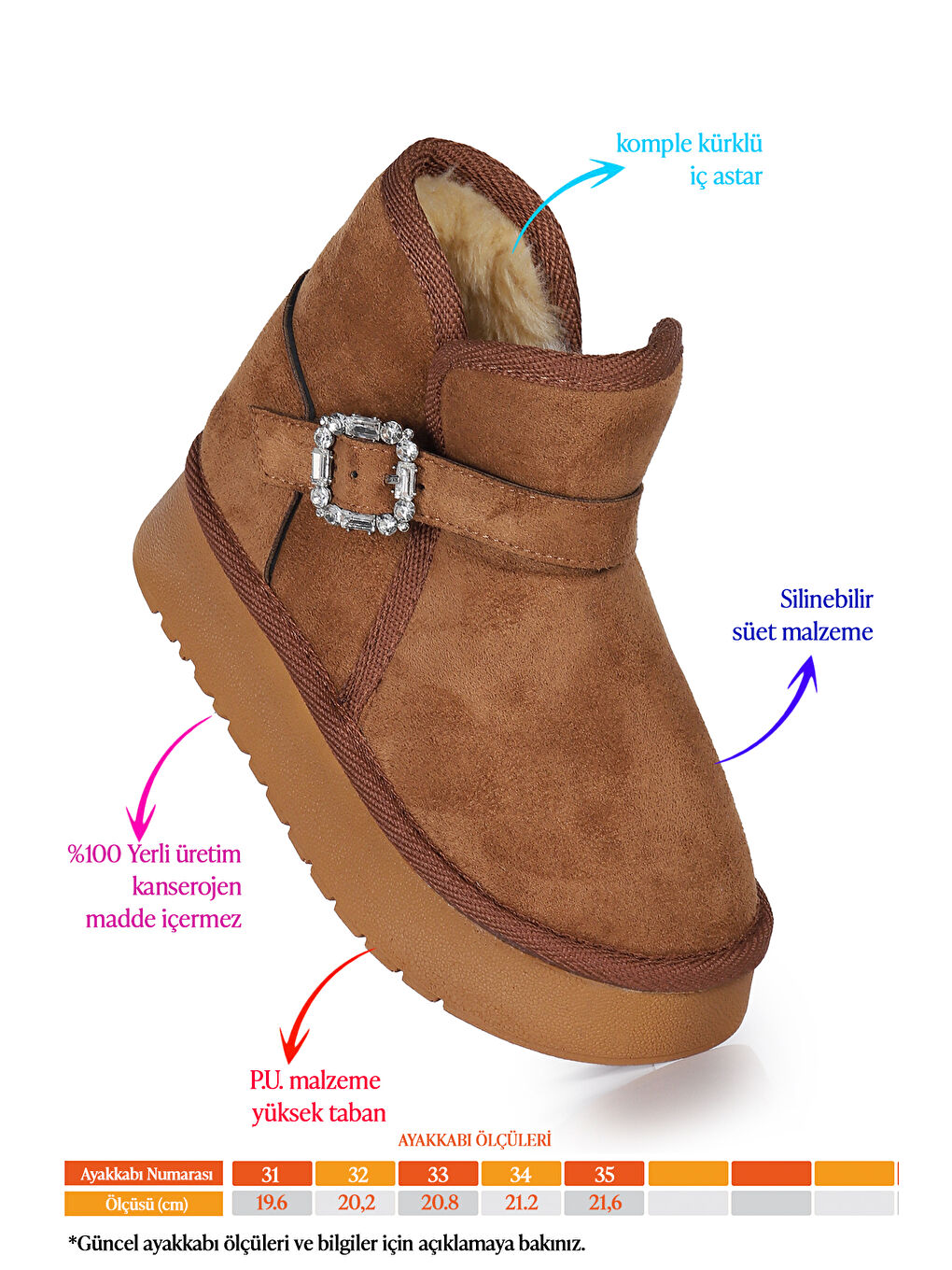 Kahverengi Rokca Nubuk Kemerli Kız Çocuk Bot Ayakkabı-1