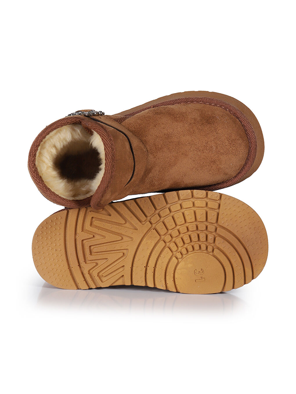 Kahverengi Rokca Nubuk Kemerli Kız Çocuk Bot Ayakkabı-4