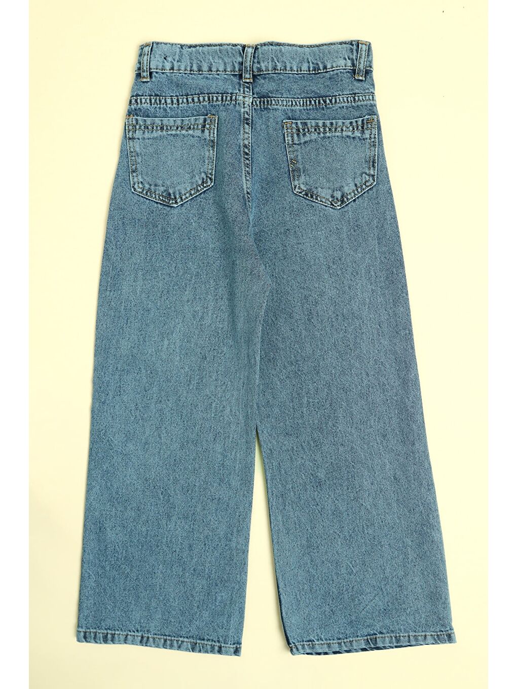 Mavi Yıldız Nakışlı Beli Ayarlanabilir Kız Çocuk Pantolon-2