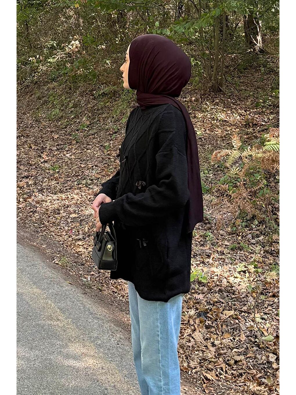 Kurdeleli Triko Kazak Siyah-1