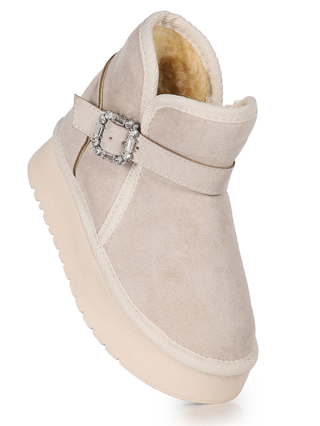 Bej Rokca Nubuk Kemerli Kız Çocuk Bot Ayakkabı