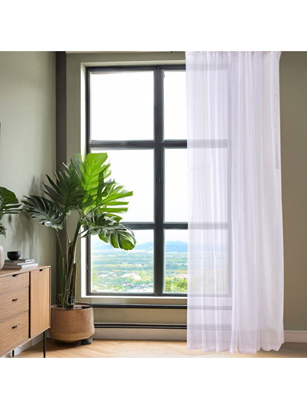 Evidea Ekru Soft Lilium Tül Perde - Krem - 300x270 cm