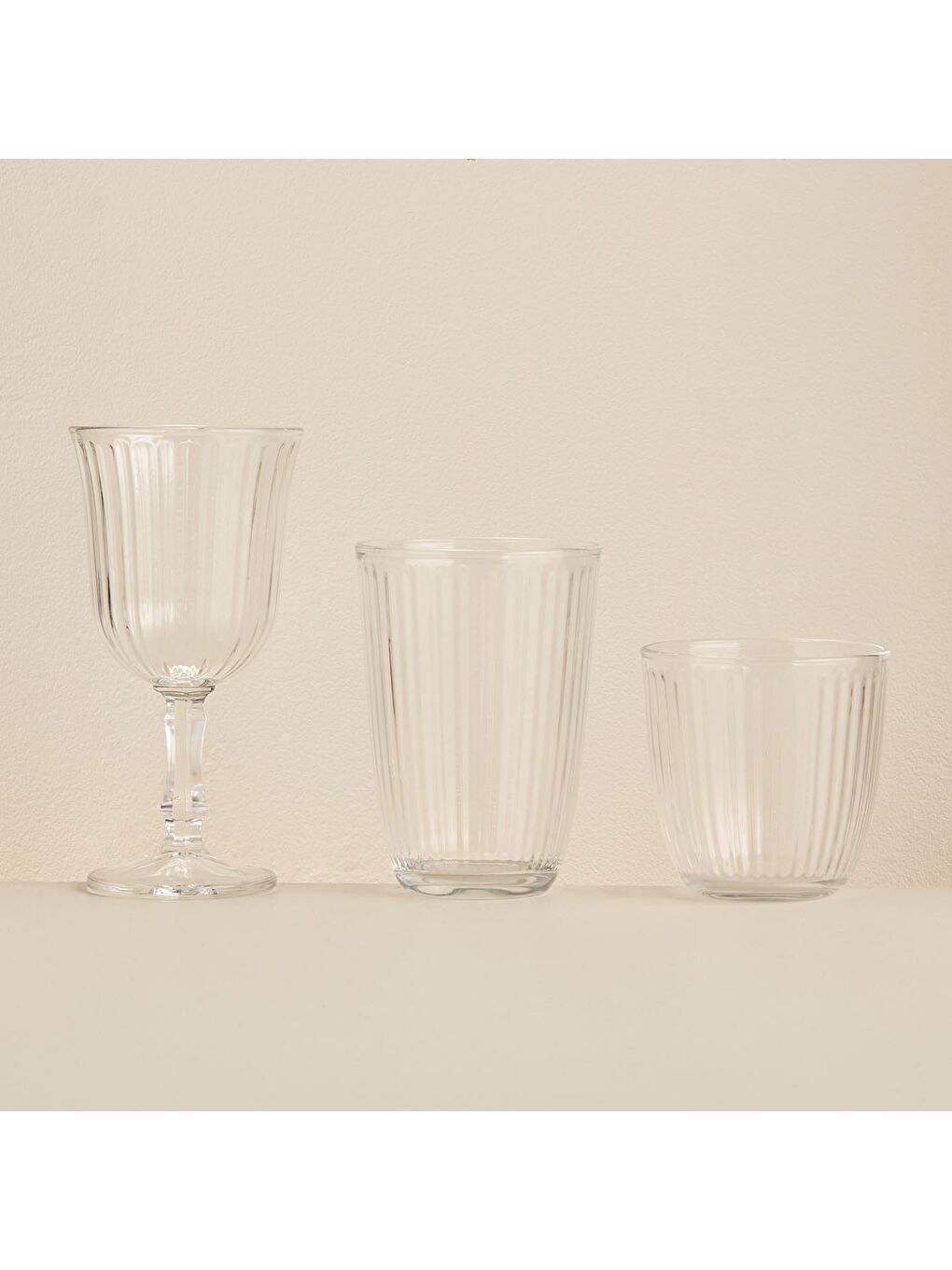 Bej Line Bardak-Kadeh Seti 36'lı Naturel