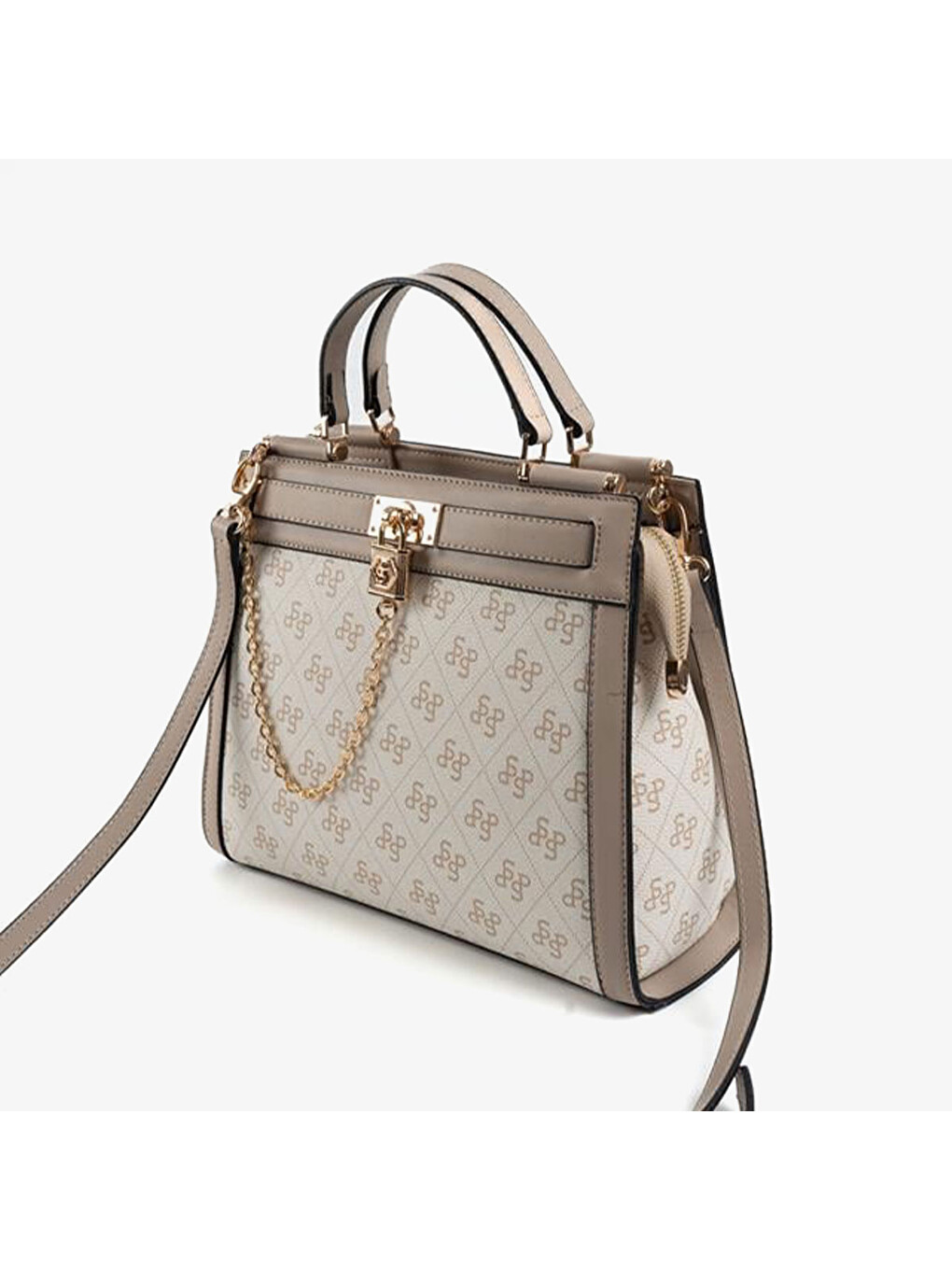 Kahverengi Kadın SP1166-M178 SILVER POLO El Çantası Bej-Kum-4