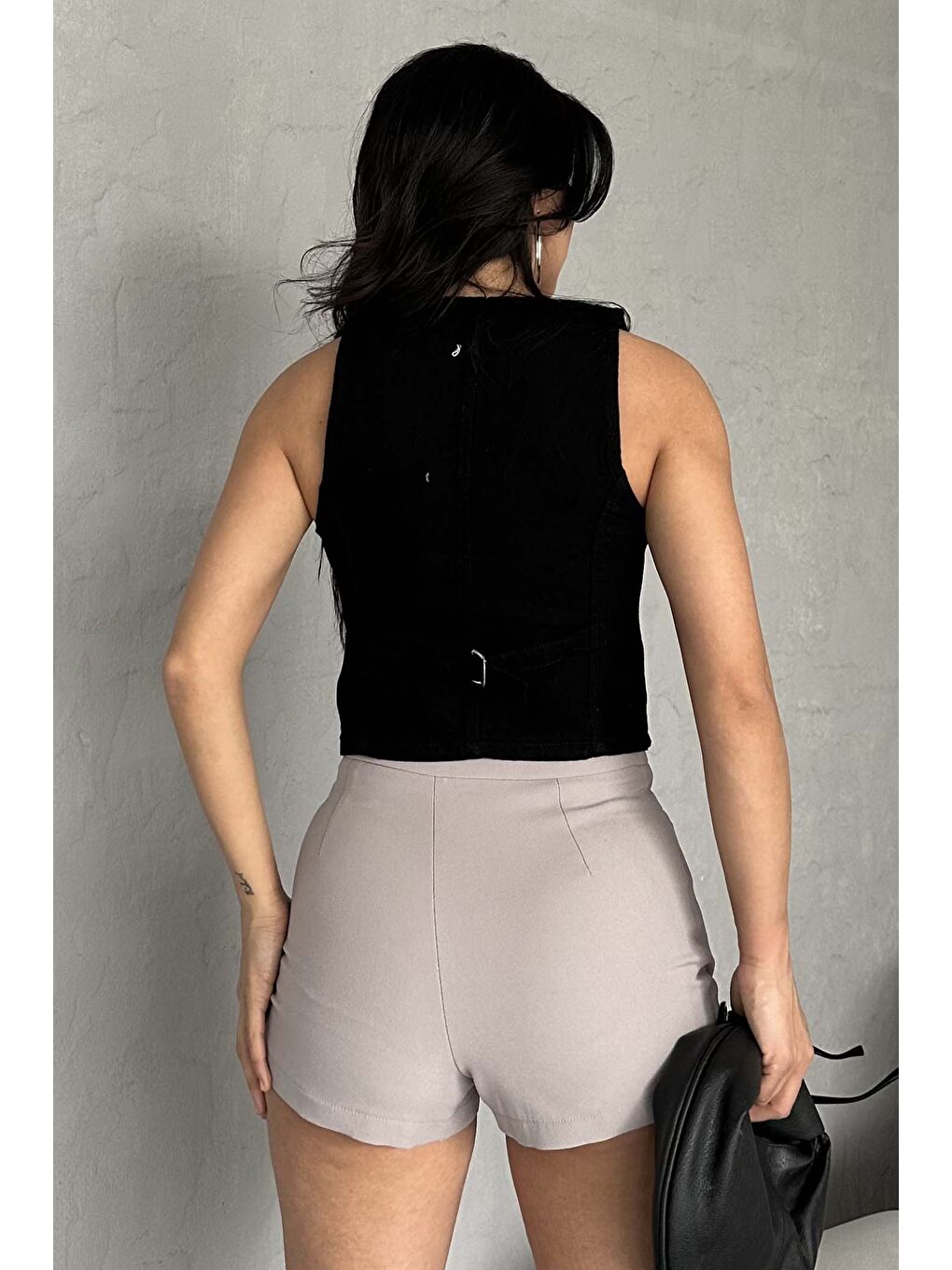 Flotalı Jean Yelek Siyah - 27300-3