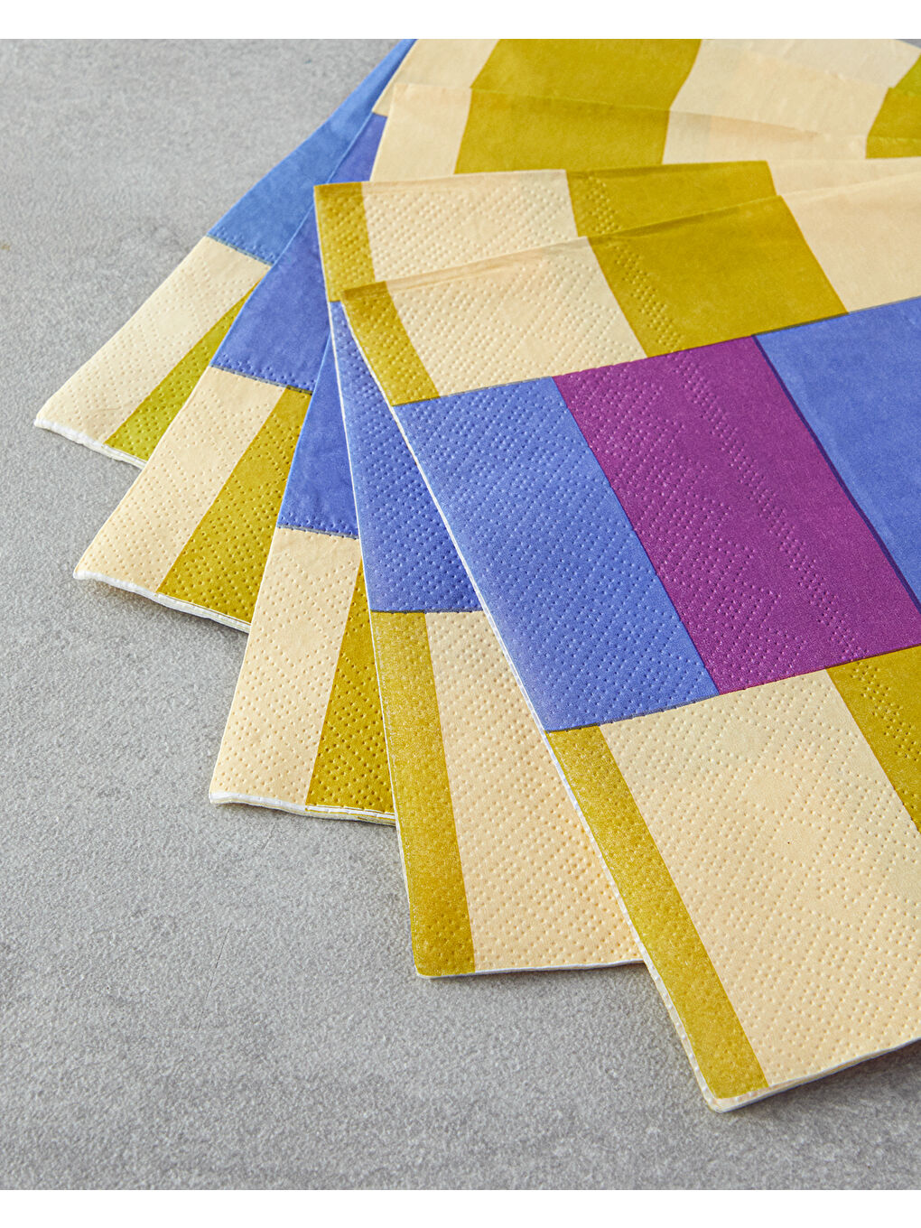 Summer Checkers 20'li Kağıt Peçete 33x33 cm Mor-Sarı-1