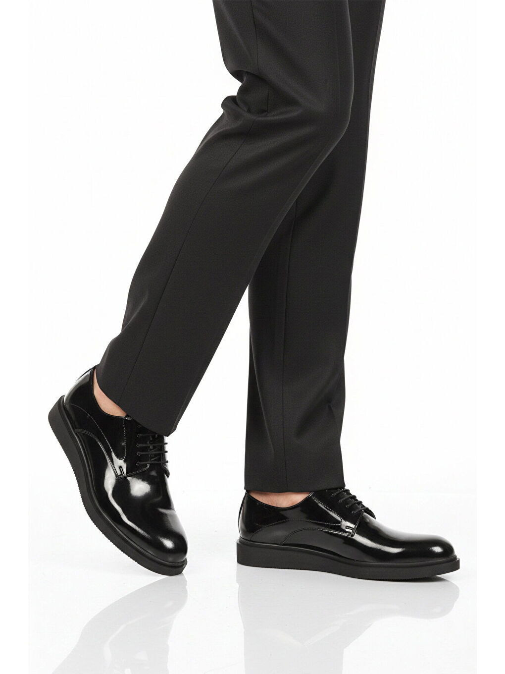 Siyah Rugan Hakiki Deri Kaymaz Taban Erkek klasik Ayakkabı 623 M