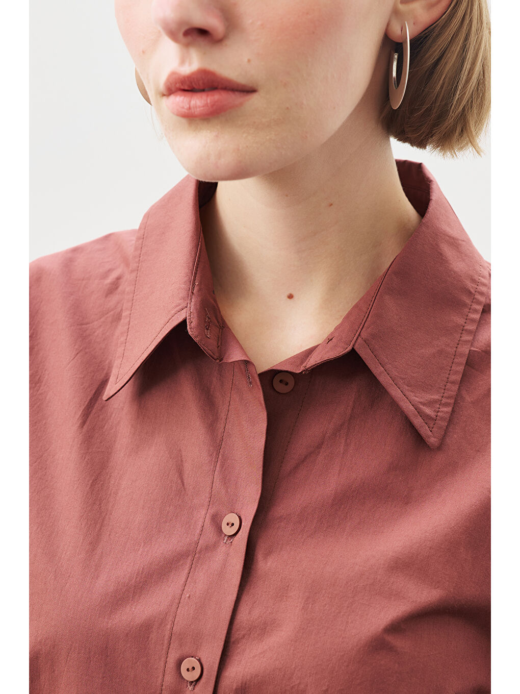 Kahverengi Geniş Manşetli Klasik Gömlek Tarçın Kabuğu-2