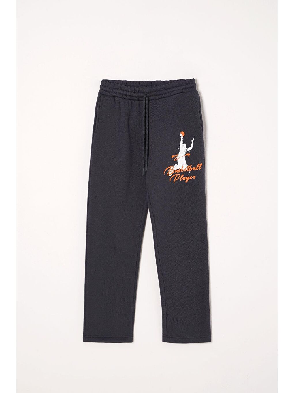 Gri Basketball Baskılı Füme Renk Erkek Çocuk Eşofman Tek Alt