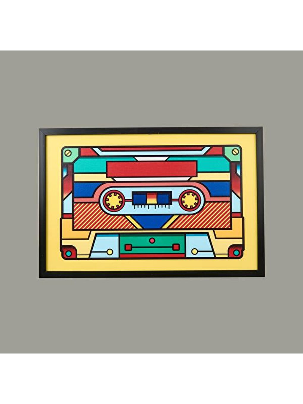 Karışık Deco Kaset Pano Tablo - Renkli - 40x60 cm-3