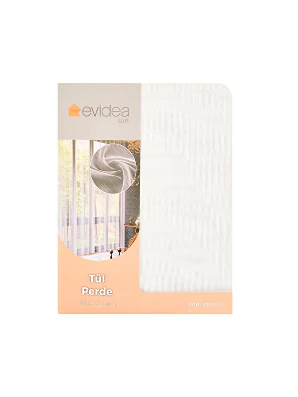 Evidea Soft Primula Tül Perde - Ekru - 300x270 cm - 1