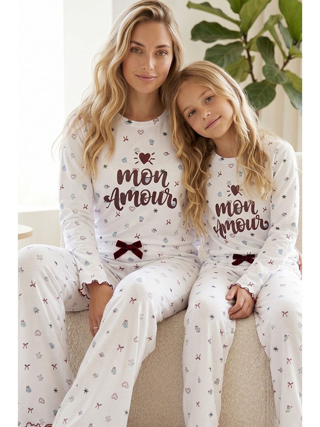 Beyaz Pamuklu Elastanlı Örme Pijama Takım26241165