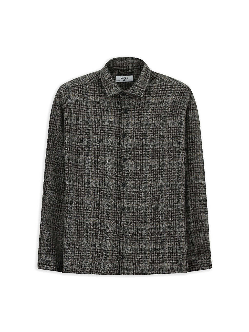 Antrasit Uzun Kol Oversize Ekstra Rahat Kesim Ekose Pamuk Oduncu Kışlık Gömlek