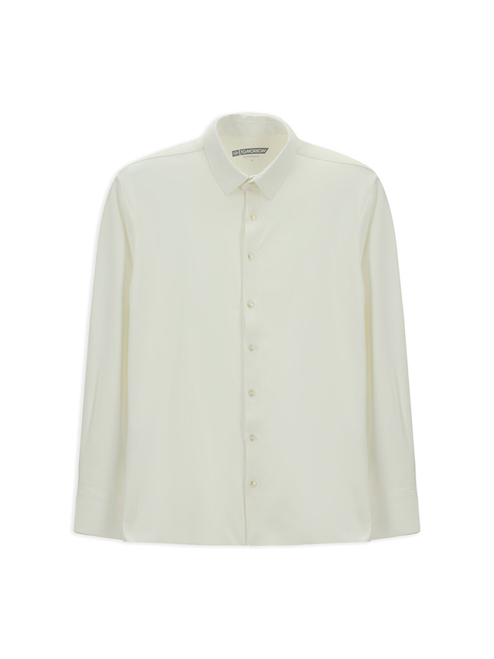 Beyaz Techno-Line Uzun Kol Regular Fit Elastanlı Gömlek