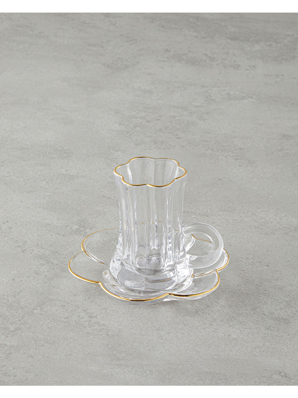 Sarı Monica Cam 12 Parça 6 Kişilik Çay Seti 80 ml Gold-1