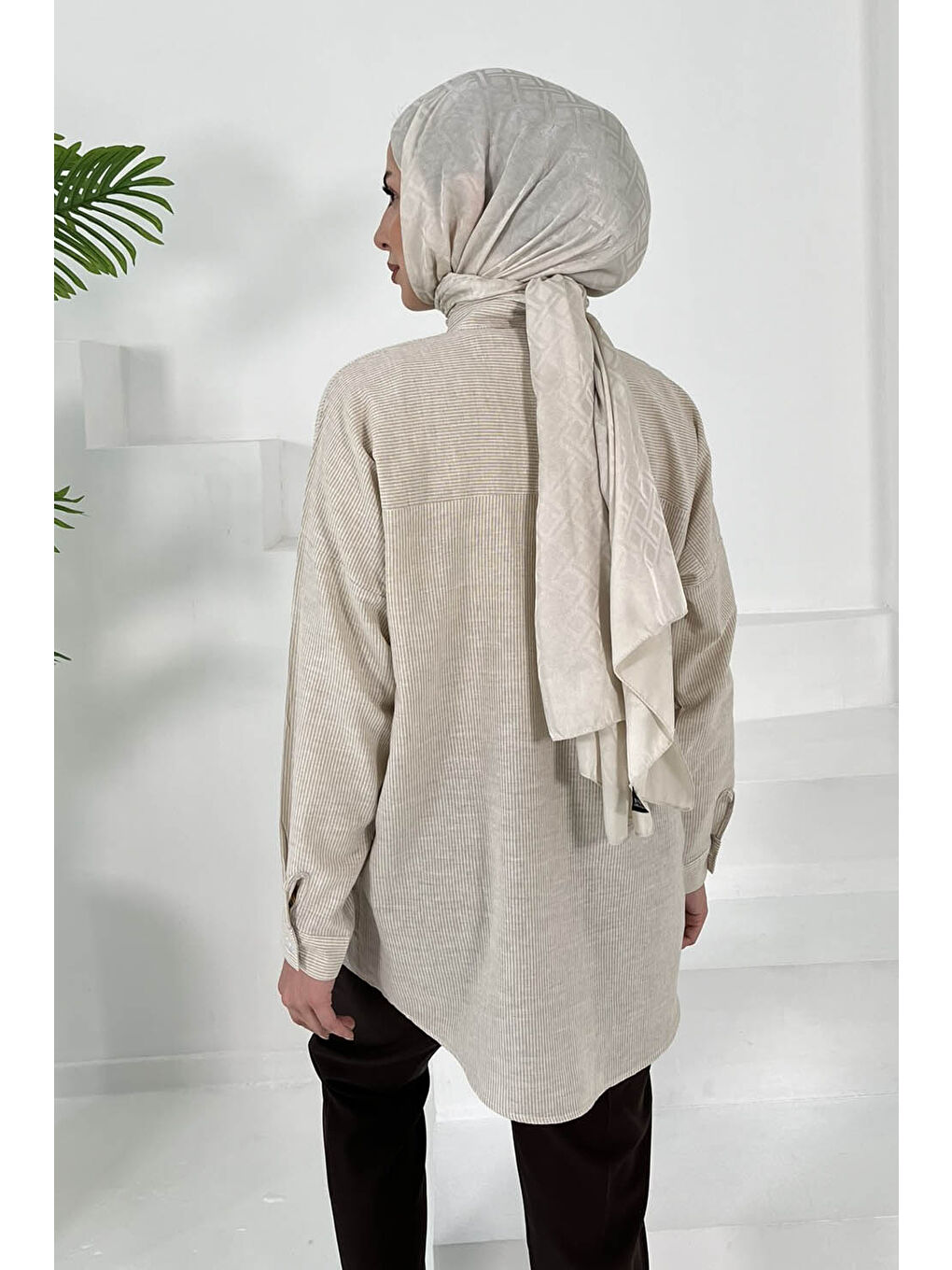 Fiyonk Nakışlı Tunik Bej - 27035-5