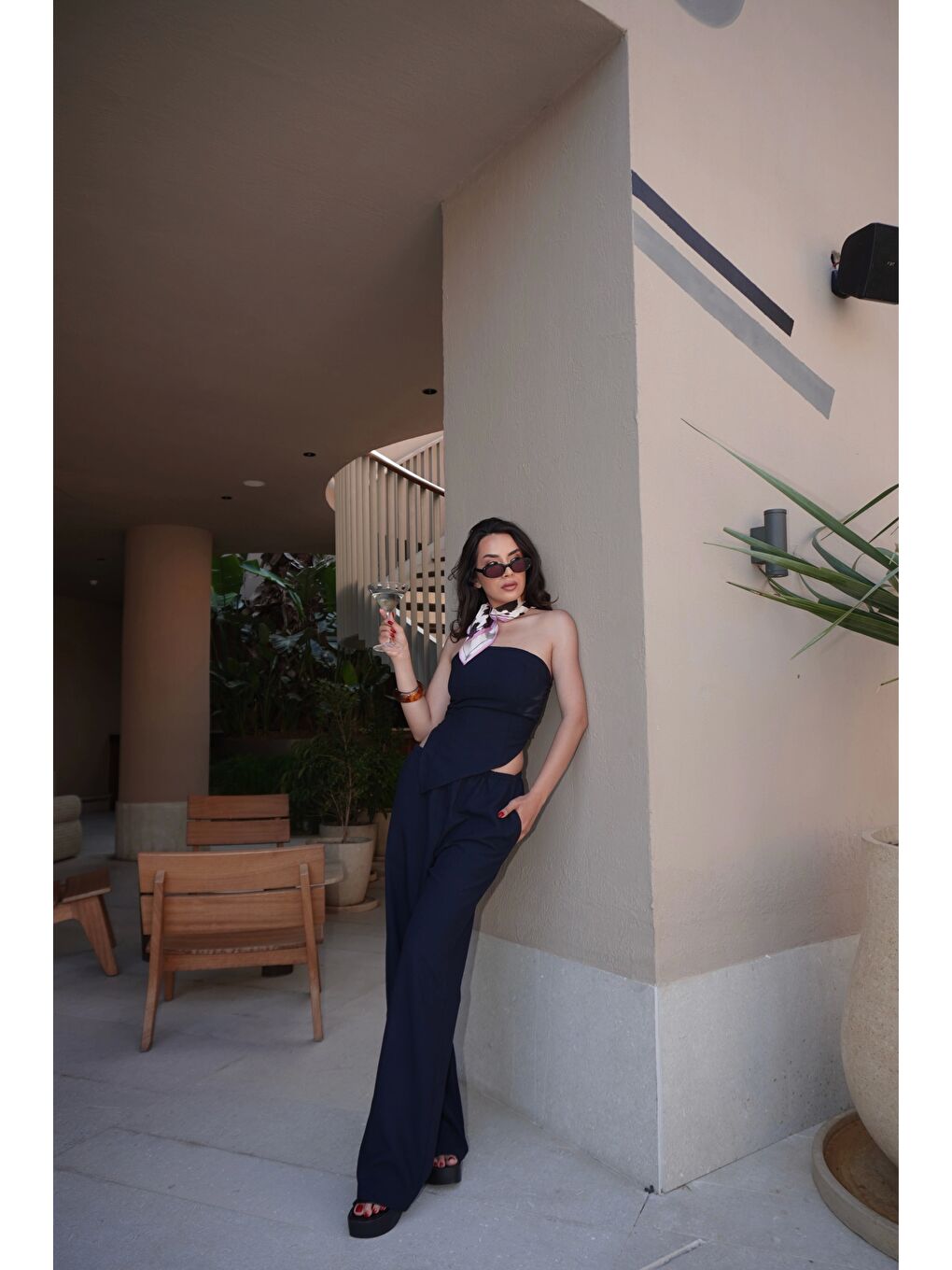 Kadın Lacivert Straplez Takım 1006-5234-4