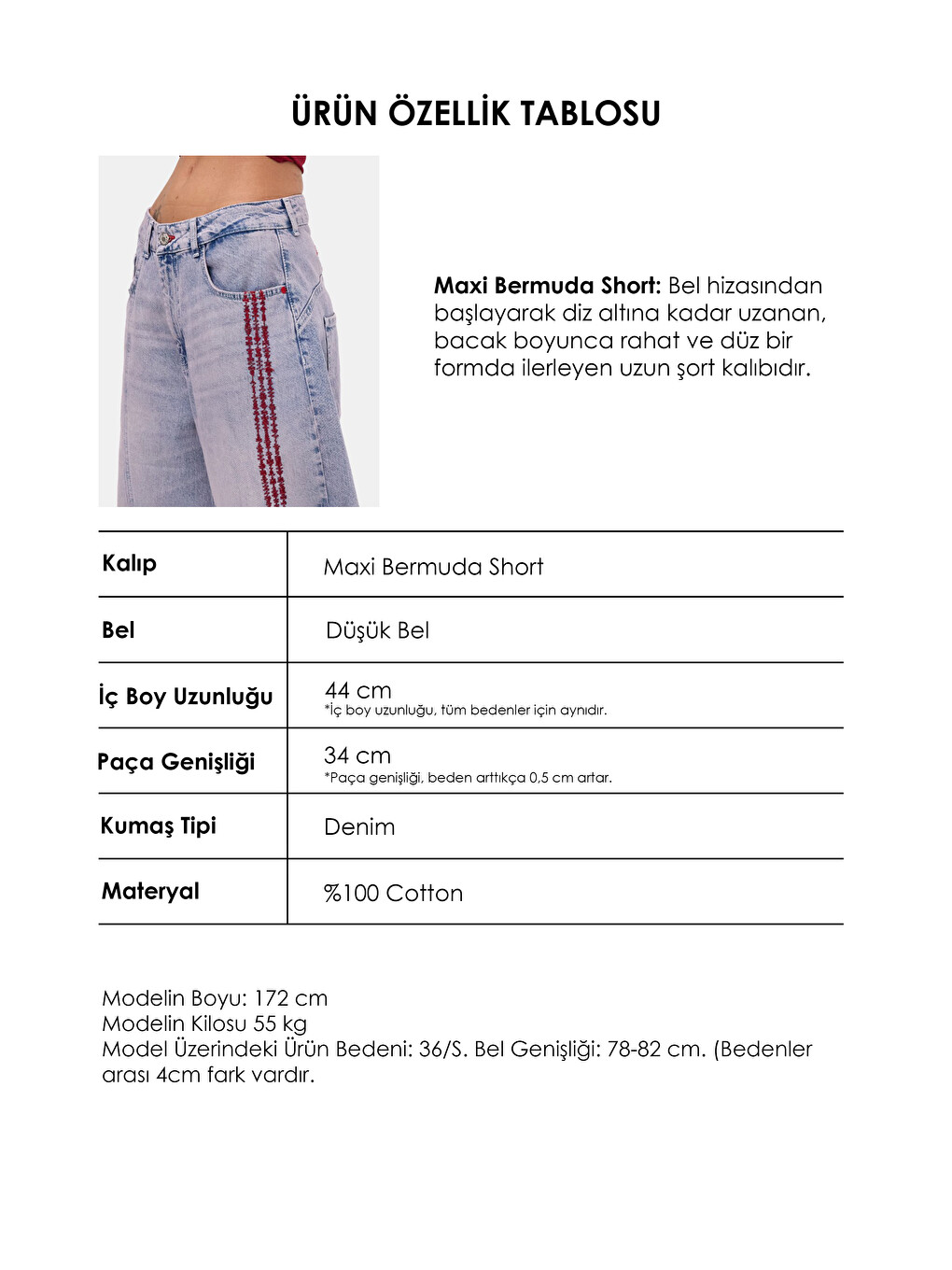 Mavi Kadın Jean Rengi 4s6-98 Süper Baggy Nakışlı Özel Tasarım Jort-5