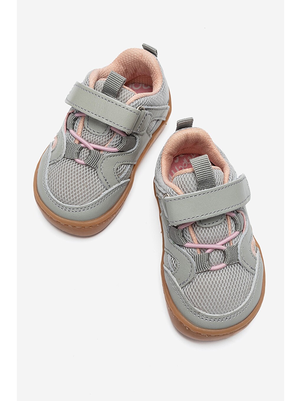 Unisex Bebek Gri-pembe Hakiki Deri Günlük İlk Adım Ayakkabı-2
