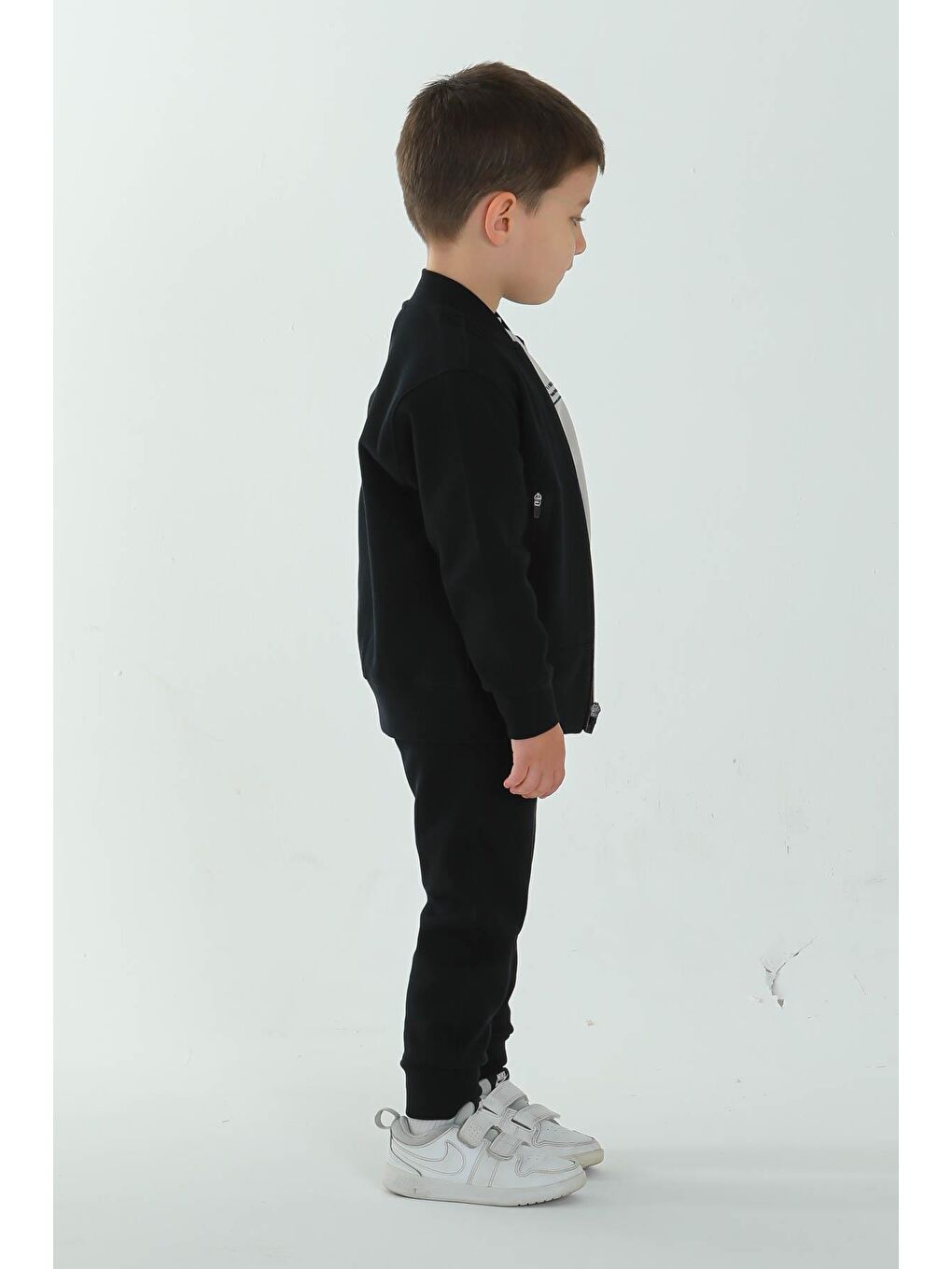 Lacivert Unisex Çocuk Çift Cepli Baskı Detaylı Eşofman Takımı-3