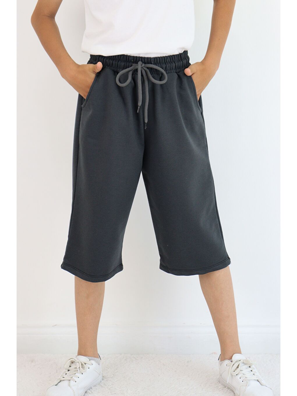 Gri Erkek Çocuk Diz Altı Kapri&Bermuda 2' li Paket-4