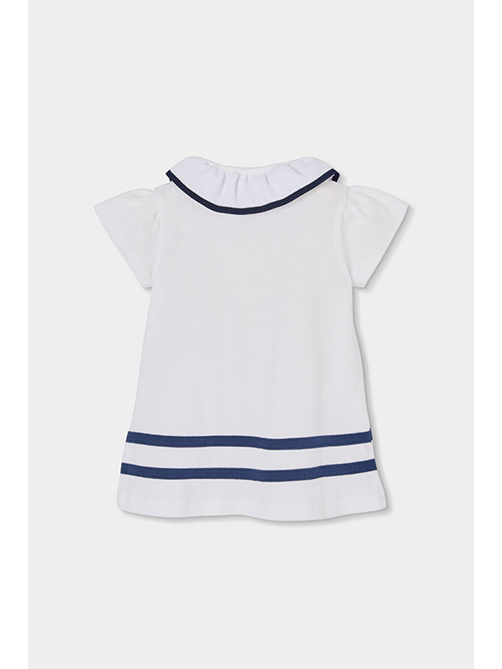 Çizgili Detaylı Elbise 6-24 Ay Lacivert-1