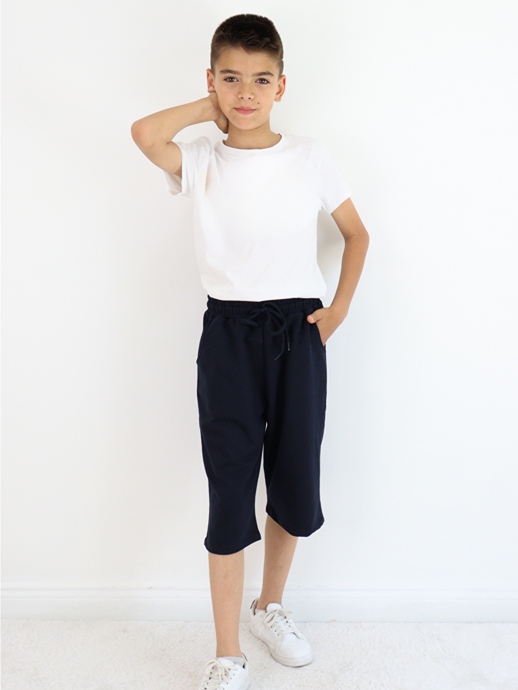 Lacivert Erkek Çocuk Diz Altı Kapri&Bermuda 2' li Paket-2