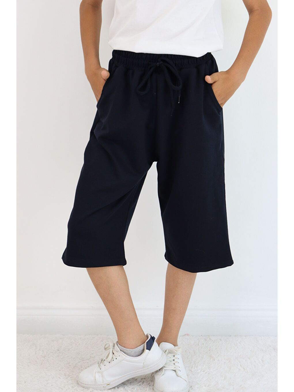 Lacivert Erkek Çocuk Diz Altı Kapri&Bermuda 2' li Paket-3