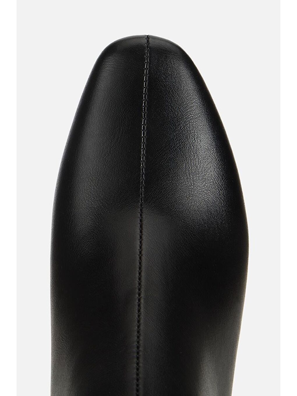 Kadın Siyah Dikiş Detaylı Küt Burunlu Topuklu Bot-4