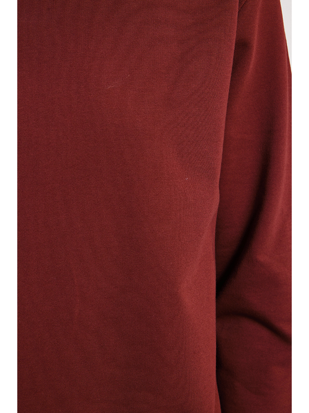 Kadın Oversize Geniş Kesim %100 Pamuk 2 İplik Bisiklet Yaka Bordo Sweatshirt-4
