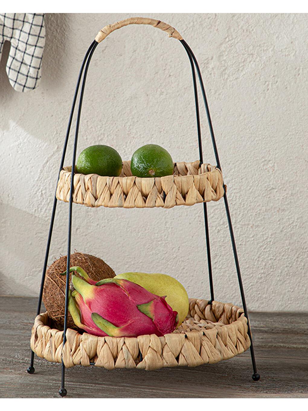 Kahverengi Karen Hasır 2 Katlı Servis Kahve