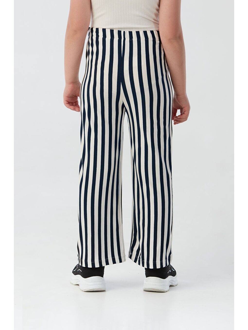 Lacivert Çizgili Kız Çocuk Pantolon-2